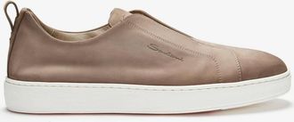 Santoni Mens Victory Slip-On Sneakers In Beige-E10