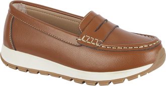 Jo & Joe Womens Genuine Suede Loafer Cushioned Chunky Sole Slip-On Shoes (Tan, UK Footwear Size System, Adult, Women, Numeric, Medium, 6)