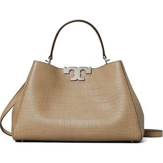 Tory Burch Eleanor Soft Embossed Leather Satchel in Light Hickory at Nordstrom