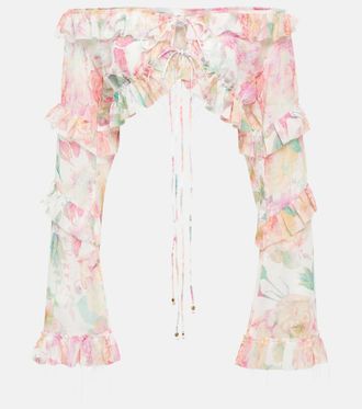 Bananhot Anita floral off-shoulder crop top