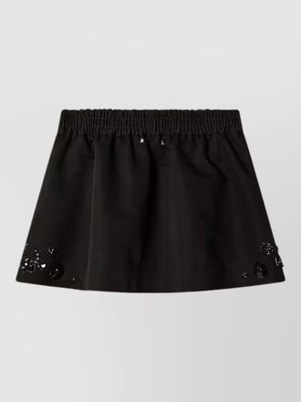 Golden Goose mini skirt elastic waistband floral embellishments