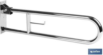 cofan Barra Abatible Para Apoyo Con Accesorio De Papel Higienico 74 Cm