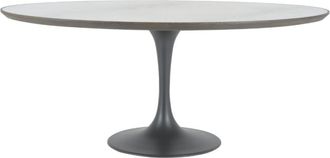 Signature Mesa de comedor ovalada de mármol blanco L180 cm - TULIPE