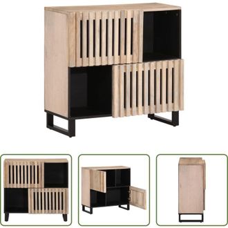 vidaXL vidaXL Credenza in acciaio - Credenza 80x34x75 cm in Legno Massello di Mango