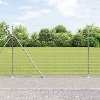 Berkfield Home Field Fence 1.6x25 m Galvanized Steel in Silver