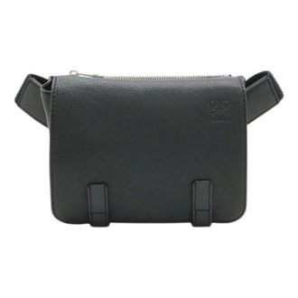 Loewe Pre-owned Anagram Military Leather Bum Bag - Dames - Pre-owned - Zwart - Maat: ONE Size Leer