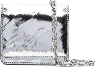 Maison Margiela Broken Mirror Chain Wallet - Dames - Portefeuilles - Grijs - ONE Size - Leer - Accessoires