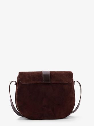 Staud Womens Crossbody Bag Bella Saddle Brown Suede Leather Shoulder