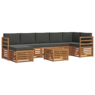 vidaXL Conjunto De Sof&aacute;s De Exterior 8 Pcs Natural Y Antracita Vidaxl