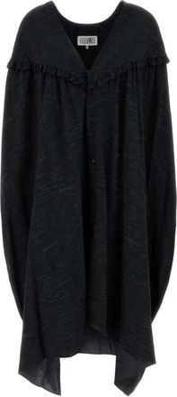 Maison Margiela V-neck Jurk - Dames - Korte kleedjes - Zwart - XS - Kleedjes