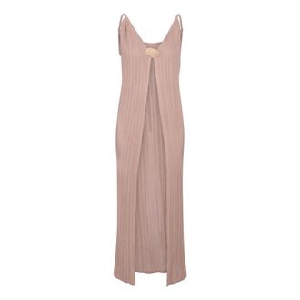 Baobab Baobab Collection, Knitted Dresses, female, Beige, Size: M Long Slit Top