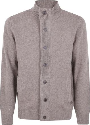 Barbour Essenti&euml;le Patch Zip Gebreide kleding - Heren - Vesten - Bruin - S - Truien & Vesten