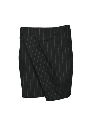 8pm Black Pinstripe Viscose-Blend Mini Skirt