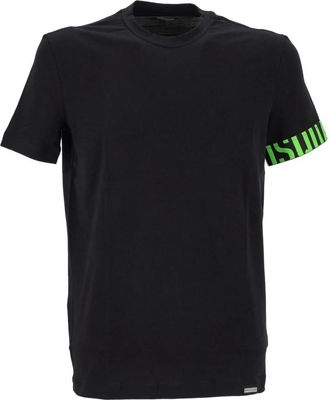 Dsquared2 Tops, Heren, Zwart, M, Ronde Hals T-Shirt in Col. 004