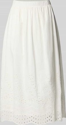 Vero Moda Midirock mit Lochstickerei Modell LUMA in Weiss, Gr&ouml;&szlig;e 38