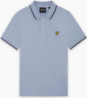 Lyle & Scott Mens Lyle & Scott Tipped Polo Shirt Bubble Blue / Jet Black - Size: 38