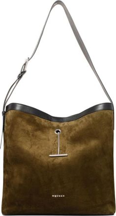 Alexander McQueen Schoudertas met hanger en T-gesp sluiting - Dames - Schoudertassen - Groen - ONE Size - Leer - Tassen