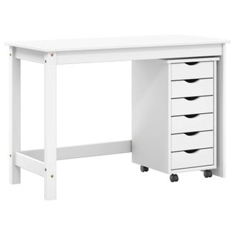 vidaXL Juego De Escritorio Y Armario Rodante Moss 2 Pcs Blanco Vidaxl