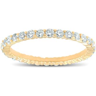 Pompeii3 1ct Diamond Eternity Ring 14K Yellow Gold Size Selectable