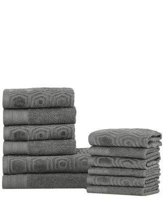 Superior Jacquard And Solid Absorbent 12Pc Combed Cotton Towel Set