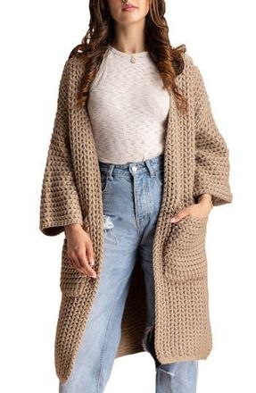 Saachi Knit Open Front Cardigan in Taupe at Nordstrom Rack
