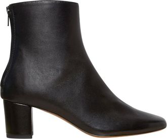 Ann Mashburn Womens Zip-Back Boots In Black Leather