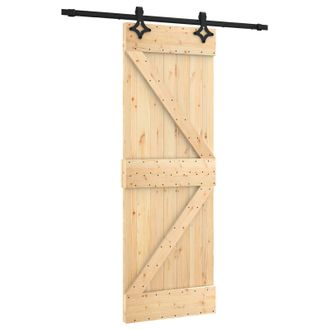vidaXL Puerta Corredera Natural Y Negro 70 X 210 Cm Vidaxl
