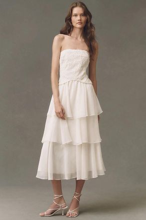 BHLDN Strapless Tiered Maxi Dress