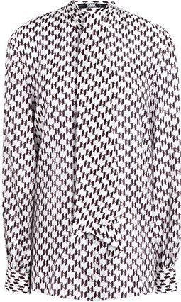Karl Lagerfeld Kl Monogram Silk Shirt W/Bow