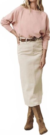 The Great. Column Midi Skirt In Natural