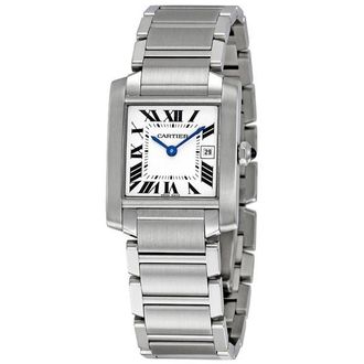Cartier Pre-owned Cartier Tank Francaise White Grained Dial Unisex Watch W51011Q3