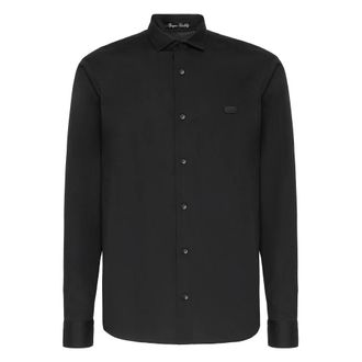 Philipp Plein Overhemden, Heren, Zwart, S, Katoen, Sugar Daddy Cut LS Snake