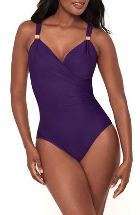 Miraclesuit Razzle Dazzle Siren One-Piece Swimsuit in Mulberry at Nordstrom, Size 14