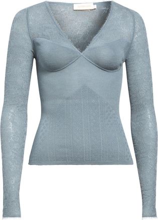 Zimmermann Wool Blend Pointelle Lace Sweater in Airforce at Nordstrom, Size 4