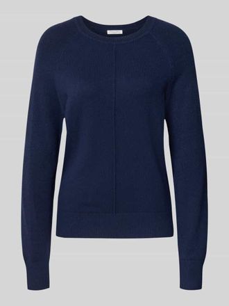 Christian Berg Strickpullover mit gerippten Abschl&uuml;ssen in Dunkelblau, Gr&ouml;&szlig;e L