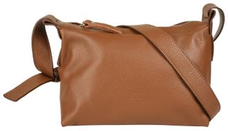 Cluty Umh&auml;ngetasche CLUTY, Damen, Gr. B/H/T: 26cm x 18cm x 12cm onesize, cognac, Leder, leicht gl&auml;nzend, unifarben, Taschen Umh&auml;ngetasche, echt Leder, Made 