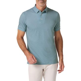 Mizzen+Main Versa Trim Fit Performance Golf Polo in Eucalyptus Multi Circle at Nordstrom, Size Small