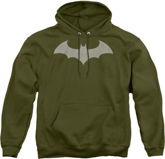 Gildan Batman Logo Military Green Adult Pull Over Hoodie / Hooded Sweatshirt