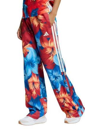 adidas x Farm Rio Wide Leg Track Pants in Light Blue/Red/Cream White at Nordstrom Rack, Size Small