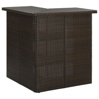 vidaXL Vidaxl Tavolo Da Bar Ad Angolo Marrone 100x50x105 Cm In Polyrattan