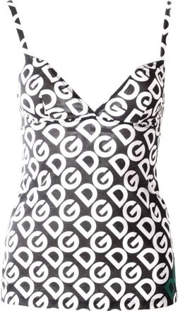 Dolce & Gabbana Tops, Dames, Veelkleurig, L, DG Print Ondergoed Shirt
