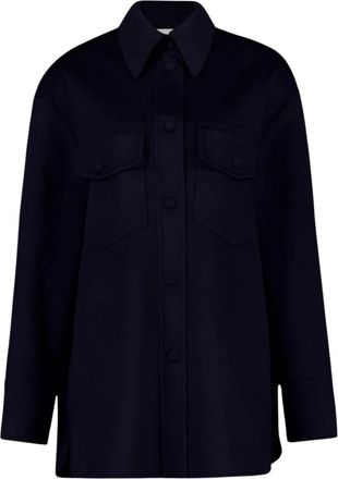 Stella McCartney Wollen Overshirt - Dames - Zomerjassen - Blauw - S - Wol - Jassen