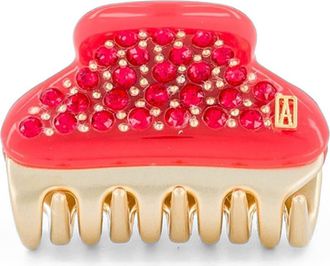 Alexandre de Paris Vendome Small Crystal Hair Claw Clip in Red at Nordstrom
