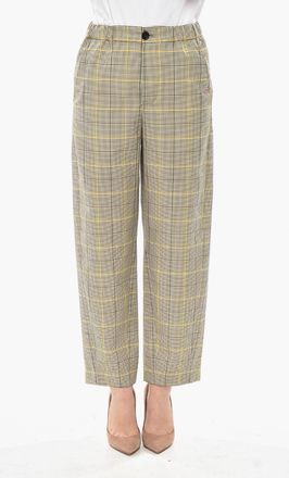 Marni Pantaloni Cropped Fit in Misto Lana Motivo a Quadri Marni