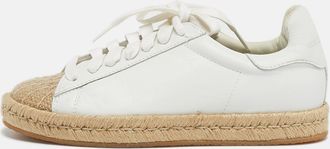 Alexander Wang Size 36 White Leather Jute Cap Toe Espadrille Low Top Sneakers