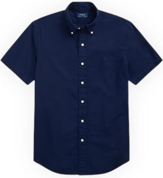 Polo Ralph Lauren Sportshirt met korte mouwen - Heren - Korte mouwen Overhemden - Blauw - S - Katoen - Overhemden