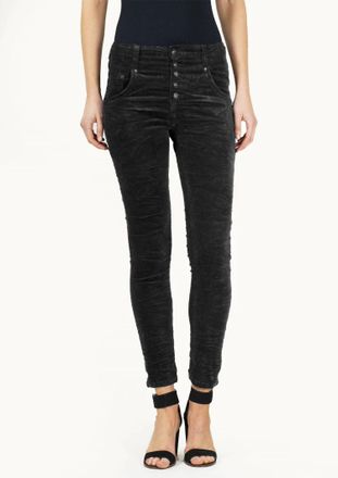 Bianco Baby Cord Open Hem Jeans In Black