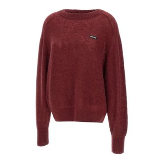 Rotate ROTATE Birger Christensen, Round-neck Knitwear, female, Red, M, Light Knit Logo Jumper