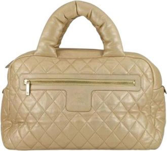 Chanel Pre-owned Cocoon Bowler - Dames - Vintage Handtas - Beige - ONE Size - Leer - Vintage