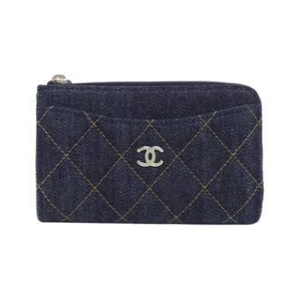 Chanel Pre-owned Wallets, female, Blue, Size: ONE SIZE Pre-owned Business card case